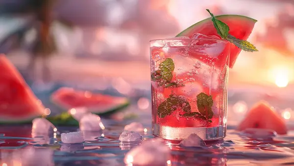 5. Cóctel de Sandía y Albahaca Un Toque Original y Refrescante